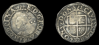 Elizabeth I (1558-1603), Seventh issue, Halfgroat, mm. 2, bust 6F, reads e d g rosa sine spina, normal mark of...