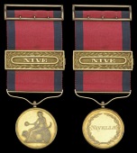 The Field Officer’s Gold Medal awarded to Captain Joseph Marke, 57th Foot, who succeeded to the command of the...