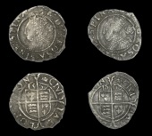 Elizabeth I (1558-1603), Third issue, Threehalfpence (2), 1567, mm. coronet, bust 3G, reads e d g rosa sine spina,...