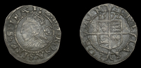 Elizabeth I (1558-1603), Fourth issue, Threehalfpence, 1572, mm. ermine, bust 3G, reads e d g rosa sine spina,...