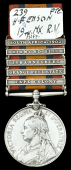 Queen’s South Africa 1899-1902, 5 clasps, Cape Colony, Orange Free State, Johannesburg, Diamond Hill, South Africa...