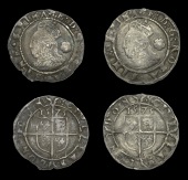 Elizabeth I (1558-1603), Fourth issue, Threehalfpence (2), both 1575, mm. eglantine, bust 3G, read e d g rosa sine...