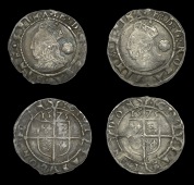 Elizabeth I (1558-1603), Fourth issue, Threehalfpence (2), both 1575, mm. eglantine, bust 3G, read e d g rosa sine...