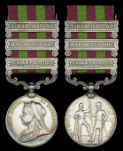 India General Service 1895-1902, 3 clasps, Punjab Frontier 1897-98, Malakand 1897, Tirah 1897-98 (2245 Sergt. A....