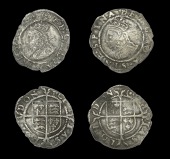 Elizabeth I (1558-1603), Third issue, Pennies (2), both mm. rose (over cross-crosslet on obv.), 0.48g/5h, (over...