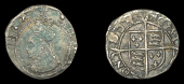 Elizabeth I (1558-1603), Third issue, Penny, mm. castle, bust 3I, beaded inner circles, reads e d g rosa sine spina,...