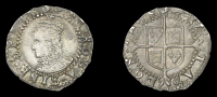Elizabeth I (1558-1603), Sixth issue, Penny, mm. hand, bust 5B, beaded inner circles, reads e d g rosa sine spina,...