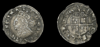 Elizabeth I (1558-1603), Fourth issue, Threefarthings, 1572, mm. ermine, bust 3I, reads e d g rosa sine spina,...