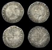 Elizabeth I (1558-1603), Seventh issue, Sixpences (2), both 1601 (first over 159[–]), mm. 1, bust 6C, read elizab...