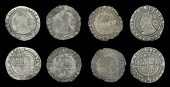 Elizabeth I (1558-1603), Sixth issue, Sixpences (4), 1585 (2), 1586 (2), all mm. escallop, bust 5A, read elizab d g...