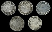 Elizabeth I (1558-1603), Sixth issue, Sixpences (5), all 1587/6, mm. crescent (over escallop on rev.), bust 5A, read...
