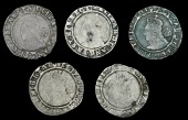 Elizabeth I (1558-1603), Sixth issue, Sixpences (5), all 1589/7, mm. crescent, bust 5A, read elizab d g ang fr et...