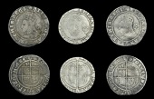 Elizabeth I (1558-1603), Sixth issue, Sixpences (3), 1590/89, mm. hand (over crescent on rev.), 2.69g/5h, 1590 (2),...