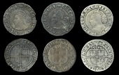Elizabeth I (1558-1603), Sixth issue, Sixpences (3), 1591/0 (2), 1591, all mm. hand,  bust 6C, read elizab d g ang...