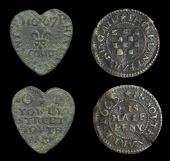 17th Century Tokens, SOUTHWARK, Farthing Alley, Tho. Plant, Halfpenny, 1668, 3.00g/6h (E 592; N 4910; BW. 226);...