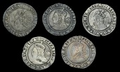 Elizabeth I (1558-1603), Fourth issue, Sixpences (5), all 1573, mm. ermine, bust 4B (2), 3.18g/4h, 2.81g/5h, bust 5A...