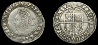 Elizabeth I (1558-1603), Fourth issue, Sixpence, 1573, mm. acorn (over ermine on rev.), bust 5A, reads elizabeth d g...