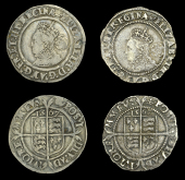Elizabeth I (1558-1603), Third issue, Sixpences (2), both 1567, mm. coronet (over lion on rev.), 2.86g/1h, mm....