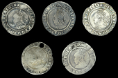 Elizabeth I (1558-1603), Third issue, Sixpences (5), all 1567, mm. coronet (over lion) (2), 3.04g/7h, 2.50g/8h, mm....