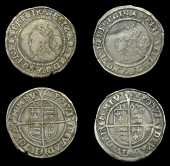 Elizabeth I (1558-1603), Third issue, Sixpences (2), both 1568, mm. coronet, bust 4B, read elizabeth d g ang fr et...