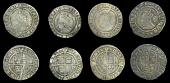 Elizabeth I (1558-1603), Third issue, Sixpences (4), all 1570, mm. coronet, bust 4B, read elizabeth d g ang fr et hi...