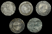 Elizabeth I (1558-1603), Third issue, Sixpences (5), all 1562, mm. pheon, bust 1F, normal flan, plain rose (2), read...