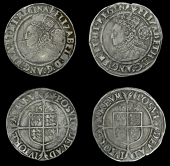 Elizabeth I (1558-1603), Third issue, Sixpences (2), both 1564/2, mm. pheon, bust 3E, normal flan, Tudor rose, reads...