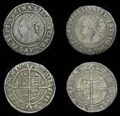 Elizabeth I (1558-1603), Third issue, Sixpences (2), both 1564, mm. pheon, bust 1F, normal flan, Tudor rose, reads...