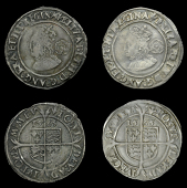 Elizabeth I (1558-1603), Third issue, Sixpences (2), both 1565, mm. pheon, bust 1F, normal flan, Tudor rose, reads...
