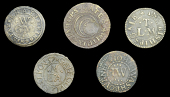 17th Century Tokens, LONDON (City), Bishopsgate Within, Edm. Morris, Farthing, [16]57, 0.81g/3h (N 6602; BW. 245);...
