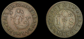 17th Century Tokens, LONDON (City), Bread Street, I.S.C. at the mearmayd tavern, Halfpenny, 1665, 2.39g/6h (N –;...