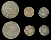 17th Century Tokens, LONDON (City), Cheapside, T[homas] B[enson], Farthing, 1650, 1.30g/6h (N 6760; BW. 573); Edward...
