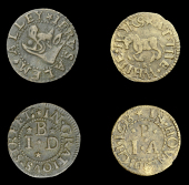 17th Century Tokens, LONDON (City), Houndsditch, I.A.P. at the white hors, Farthing, 1658, 1.25g/6h (N 7153; BW....