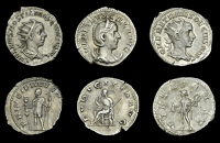 Roman Imperial Coinage, Herennia Etruscilla, Antoninianus, Rome, draped bust right, rev. Pudicitia seated left,...