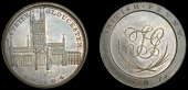 18th Century Tokens, GLOUCESTERSHIRE, Gloucester, Skidmore’s Penny, 1797, view of St Peter’s Cathedral, rev....