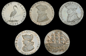 18th Century Tokens, HAMPSHIRE, Emsworth, Kempson’s mule Halfpence (3), 9.35g/6h (DH 18), 8.45g/6h (DH 23),...