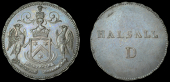 18th Century Tokens, LANCASHIRE, Halsall, Col. Charles Mordaunt, Penny, arms of the Earls of Peterborough, rev....