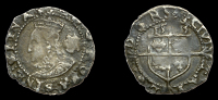 Elizabeth I (1558-1603), Fourth issue, Threefarthings, 1573, mm. ermine, bust 5B, reads e d g rosa sine spina,...
