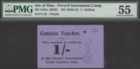 Peveril Internment Camp, 1 Shilling, ND (1940), serial number D26, purple card, Kneen signature at right, in PMG...