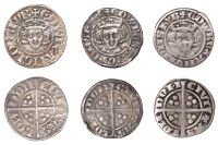 Edward I (1272-1307), New coinage, Pennies (3), all London, class 1c (2), mixed ns on obv., reversed ns on rev.,...