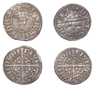 Edward I (1272-1307), New coinage, Pennies (2), both London, class 2a, reversed ns on obv., normal ns on rev.,...