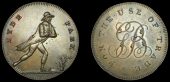 18th Century Tokens, LONDON, Hyde Park, Skidmore’s mule Halfpenny, from the same obv. die as previous, rev. gb...