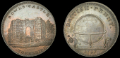 18th Century Tokens, YORKSHIRE, Bowes, Skidmore’s Globe series, Penny, remains of Bowes Castle, rev. globe, edge i...