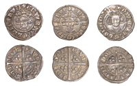 Edward I (1272-1307), New coinage, Pennies (3), all London, class 8a, broken central fleur in crown, 1.45g/6h (SCBI...