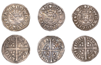 Edward I (1272-1307), New coinage, Pennies (3), all London, class 8a, broken central fleur in crown, 1.35g/4h (SCBI...