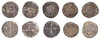 Edward I (1272-1307), New coinage, Pennies (5), class 10ab/9 mules (4), London (3), unbarred ns on rev., 1.44g/3h,...