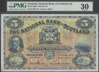 National Bank of Scotland Limited, £5, 1 December 1955, serial number E198-778, in PMG holder 30, very fine
PMS NA...
