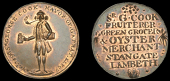 18th Century Tokens, SURREY, Lambeth, Prattent’s Halfpenny, [17]96, from the same dies as Lot 344, edge plain,...