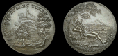 18th Century Tokens, WORCESTERSHIRE, Dudley, Spence’s mule Halfpenny, distant view of Dudley Castle, rev....