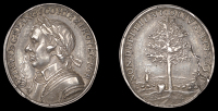 XVIII: Cast Copies, Restrikes and Electrotypes of Medals, Death of Oliver Cromwell, 1658, a cast silver medal after...
